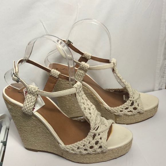 🌟Lucky Brand Wedge Espadrille Crochet Sandals - Picture 2 of 6